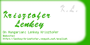 krisztofer lenkey business card